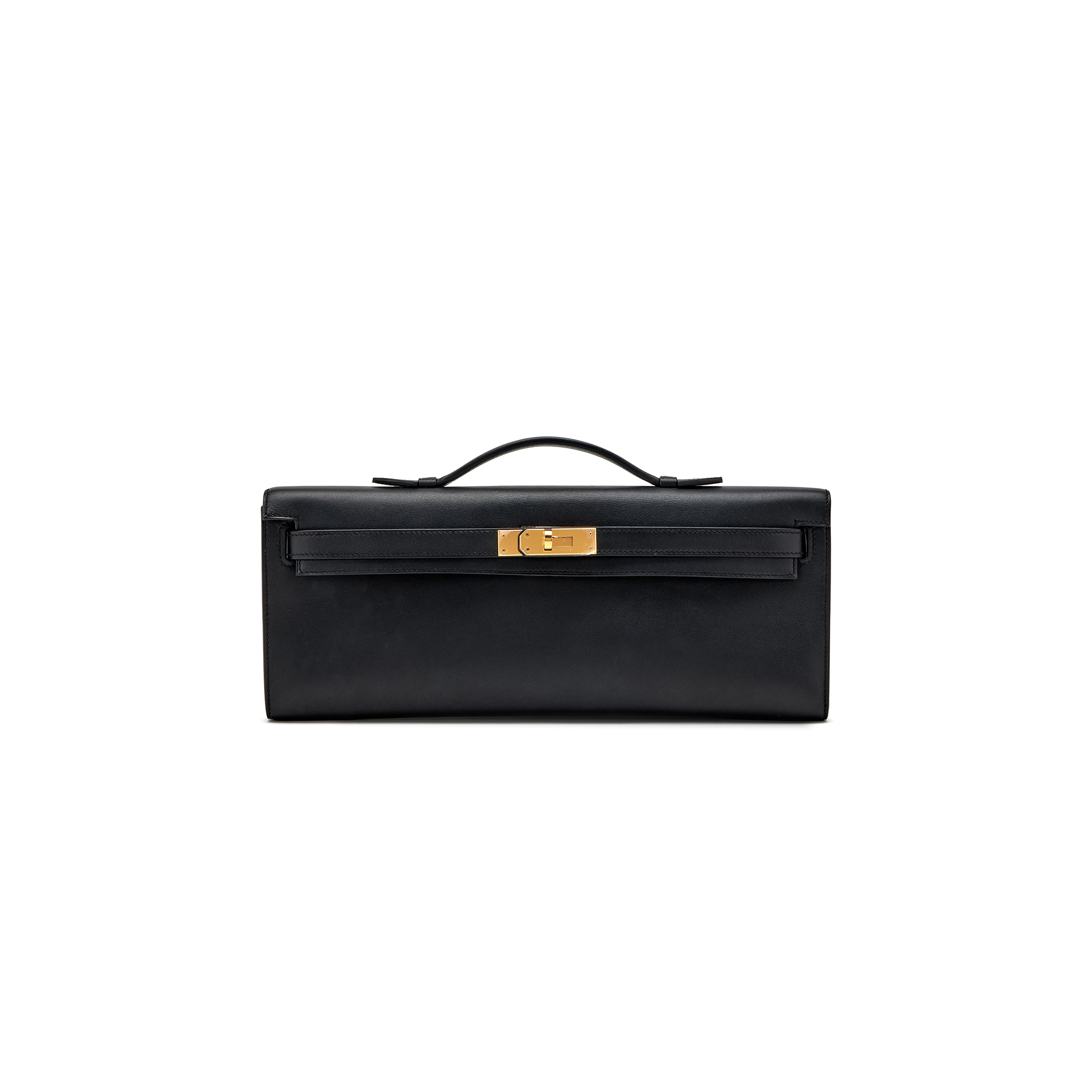 HERMES MASTER BLACK SWIFT KELLY CUT GOLD HARDWARE (31*13*2.5cm) 